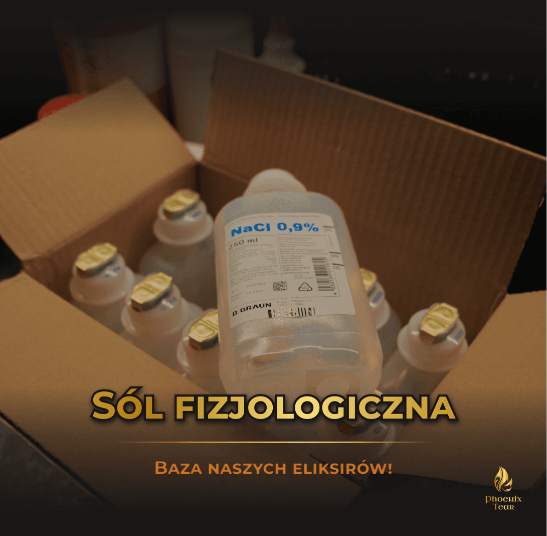 Karton z butelkami soli fizjologicznej NaCl 0,9% używanej jako baza wlewów dożylnych.